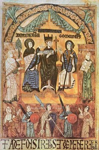 Libro de los Testamentos (c 1118). Representación de Alfonso III de Asturias