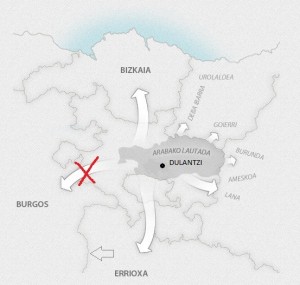 Mapa revisado de la expansión del euskera occidental (basado en Zuazo 2014)